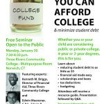 Affording College & Minimizing Student Debt - Jan 30, 2017