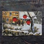 Charron, "Rural Landscape" Collage: found tin, nails, 5 1/2"x 4"