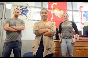 Photos of Student and Veterans at Three Rivers Community College Veterans Oasis Center