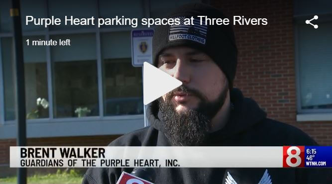 Brent Walker speaks about Purple Heart Parking Spot Dedication