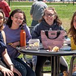 Students sitting outside at Three Rivers