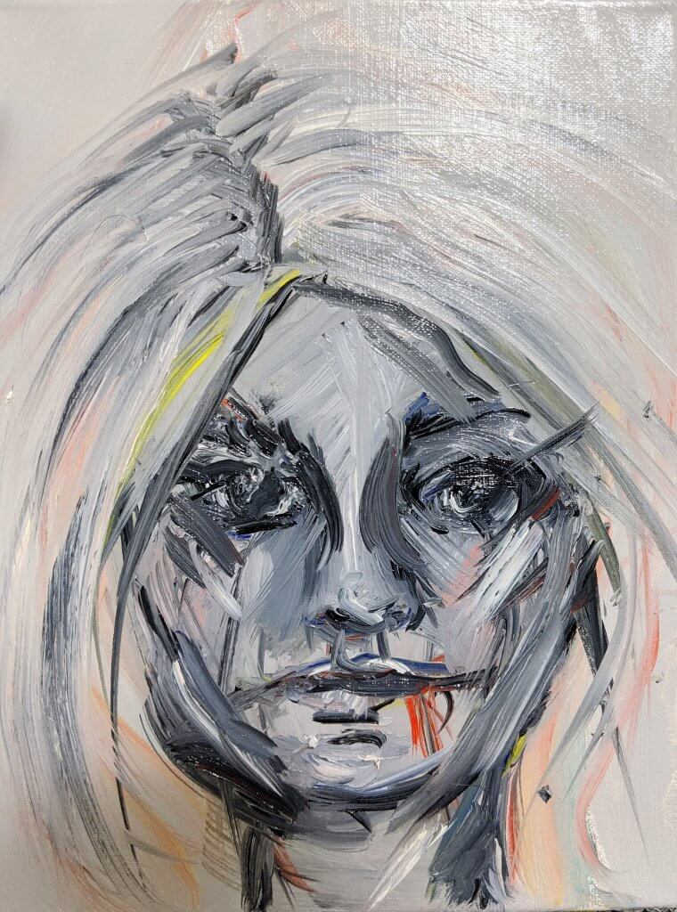 Amanda Swan, "What," Oil on Canvas, 9" x 12"