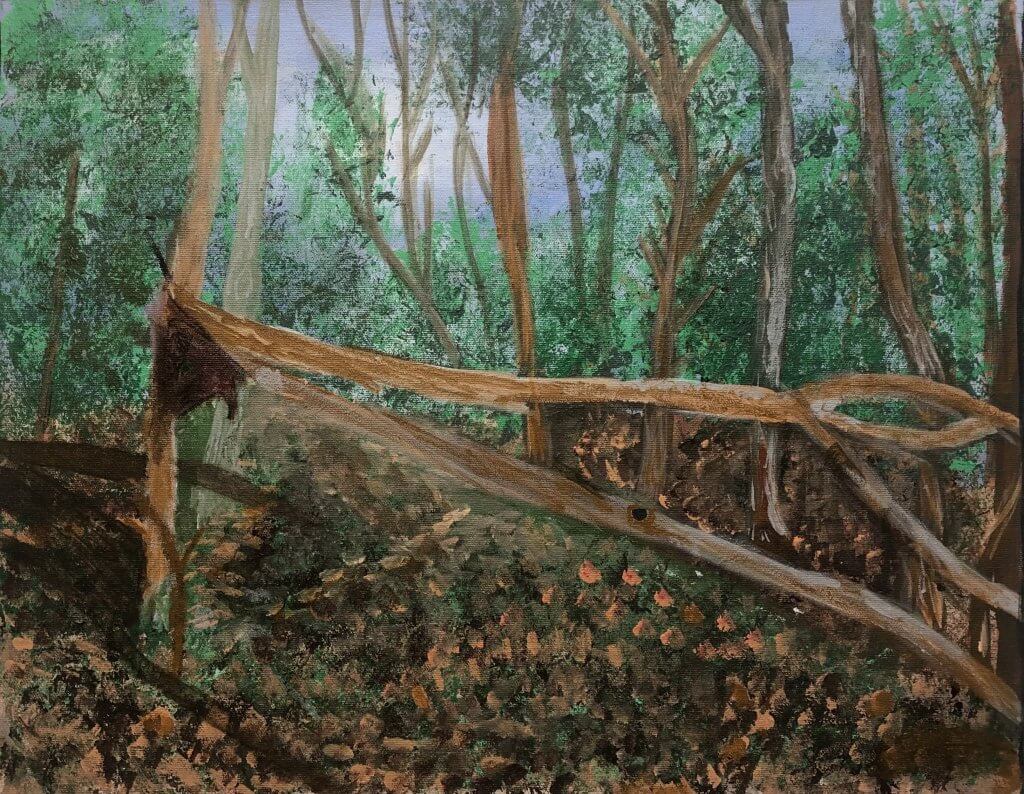 John Witherly II, "Wooded Landscape," Acrylic on Canvas, 16" x 20"