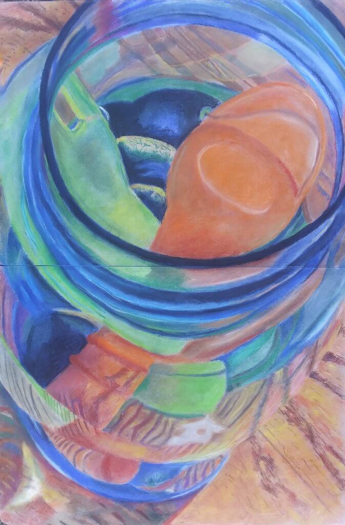 Lisette Pascual Adames, "In-Out," Pastel, Drawing II Fall 2020, Instructor Michael Perry