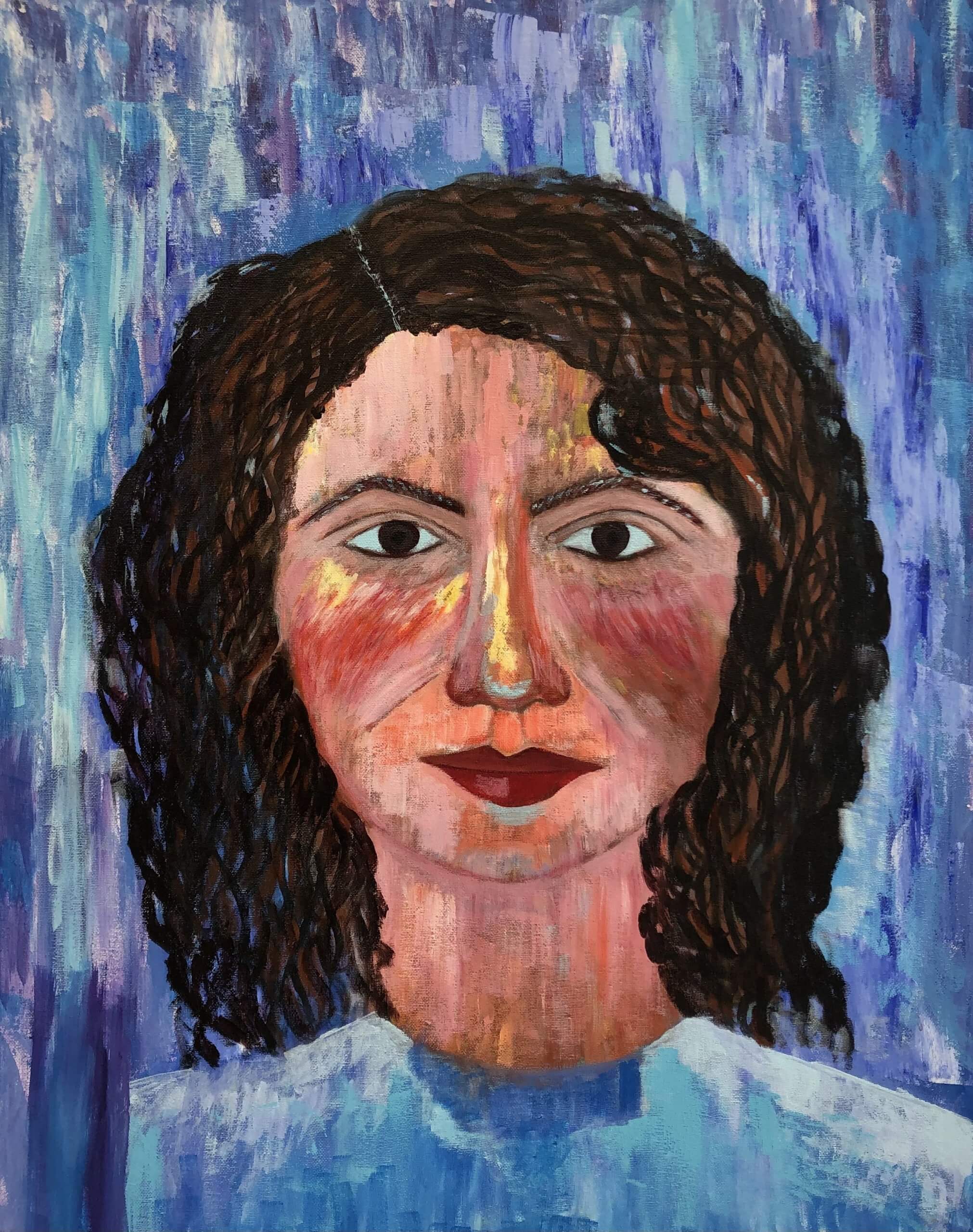Hoda Awad, "Portrait," Acrylic On Canvas, 24" x 30"