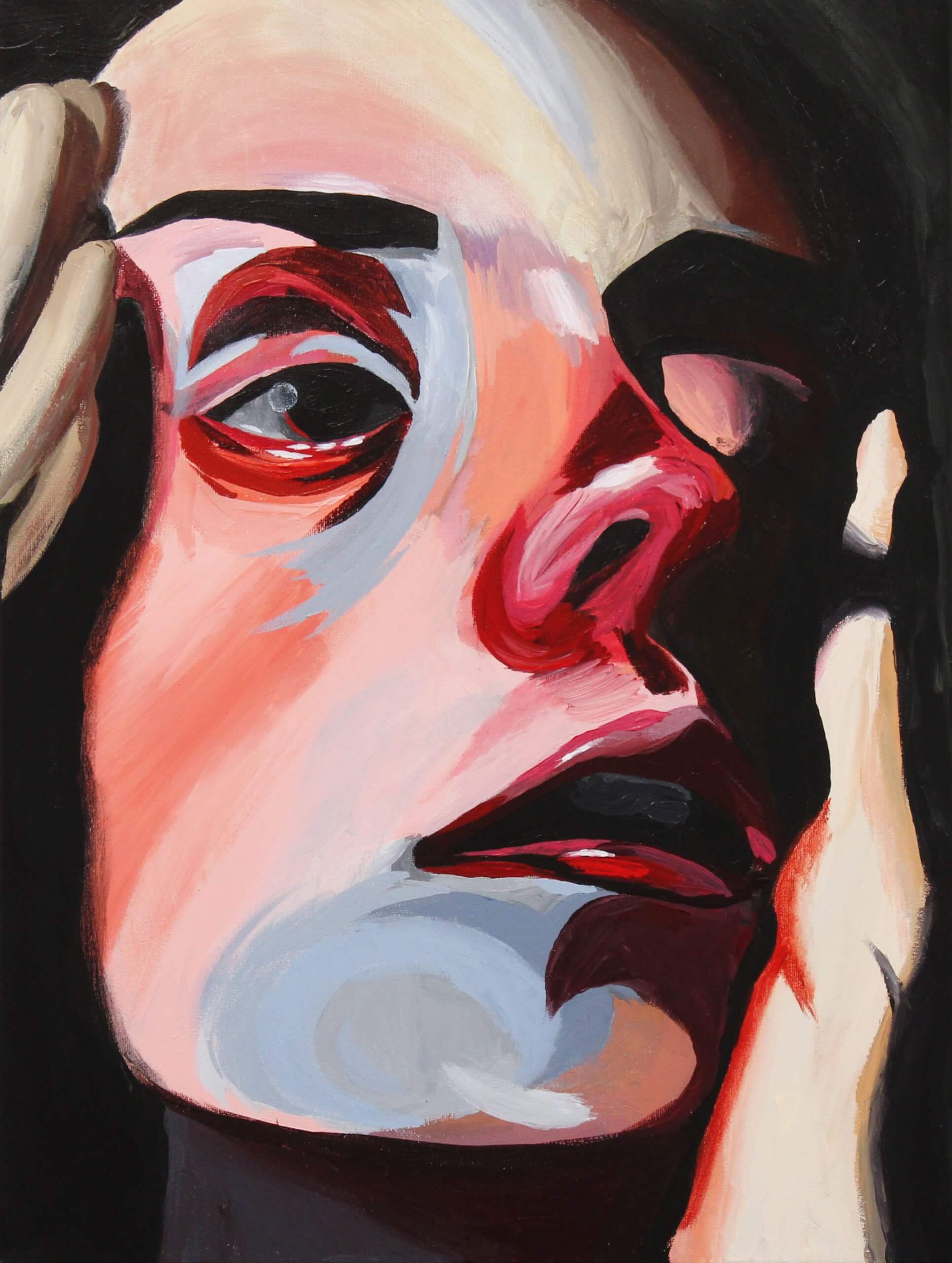 David Fontaine, "Self Portrait," Acrylic on Canvas, 18" x 24"