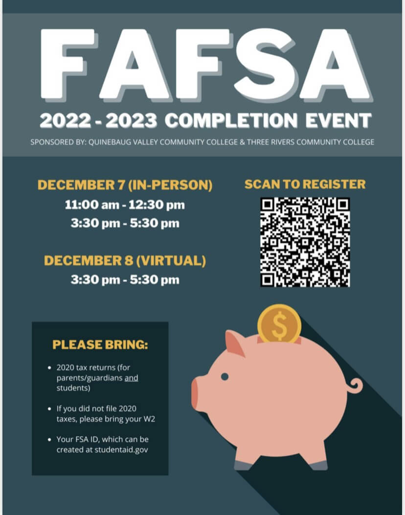 FAFSA 202223 Completion Event CT State, Three Rivers